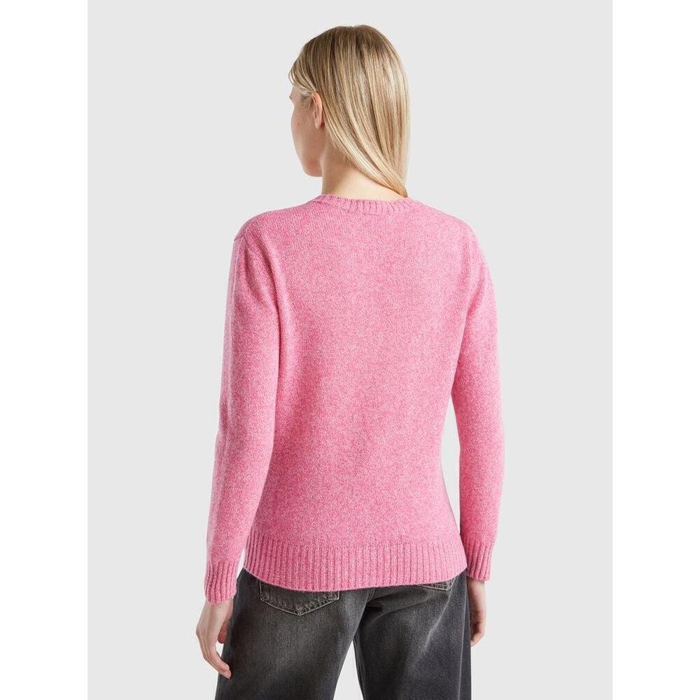 H&M Pink Sweater Medium Crew Neck Long Sleeve Ribbed Hem bubble pink NWOT - Picture 4 of 10
